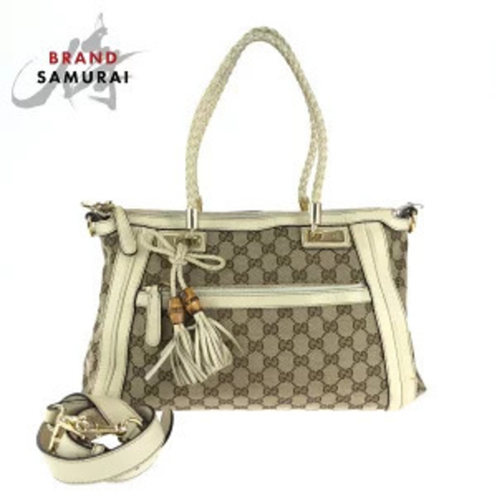 Gucci Bella bag beige Ivory White GG canvas Shoulder Handbag